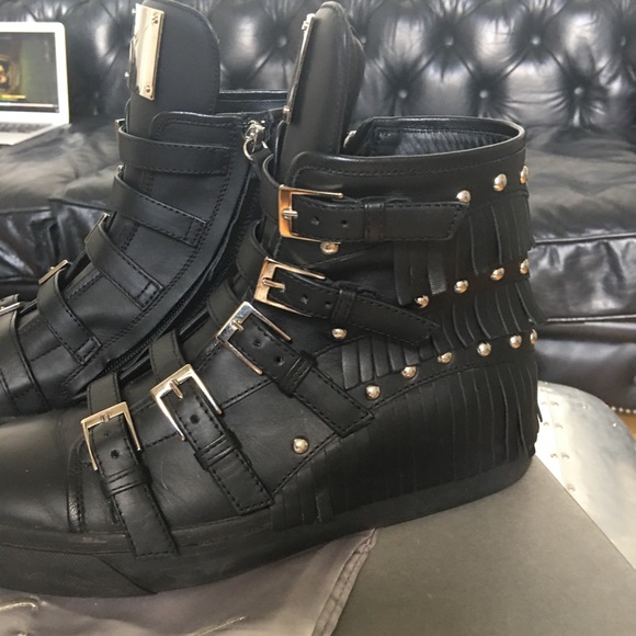 Giuseppe Zanotti Black Fringe Studded sneakers - Picture 8 of 13